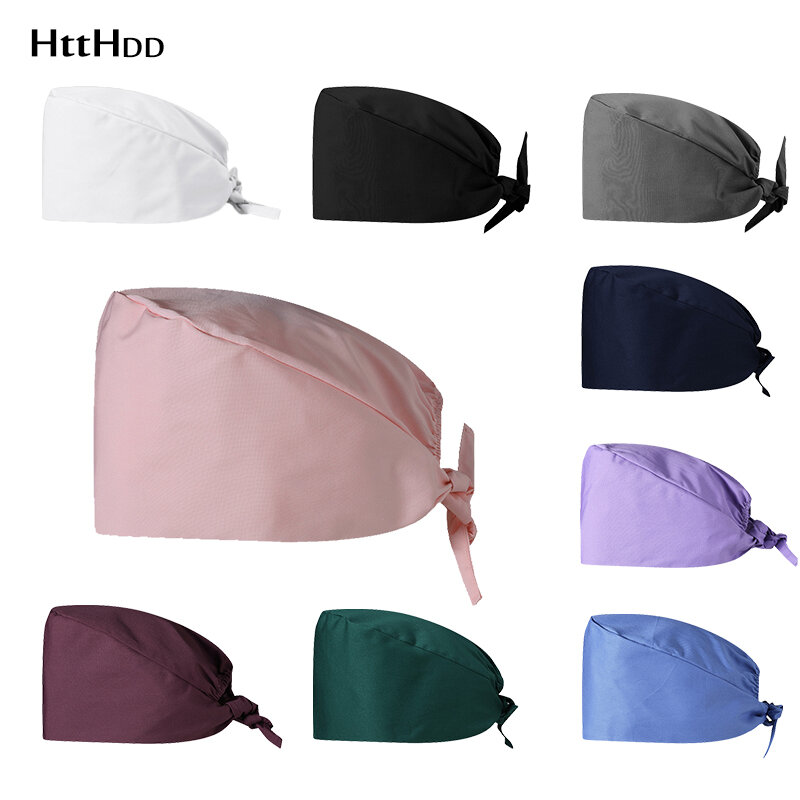 New High Quality surgery scrub cap cotton breathable women and man operating room hat pharmacy cap oral dental cotton doctor hat
