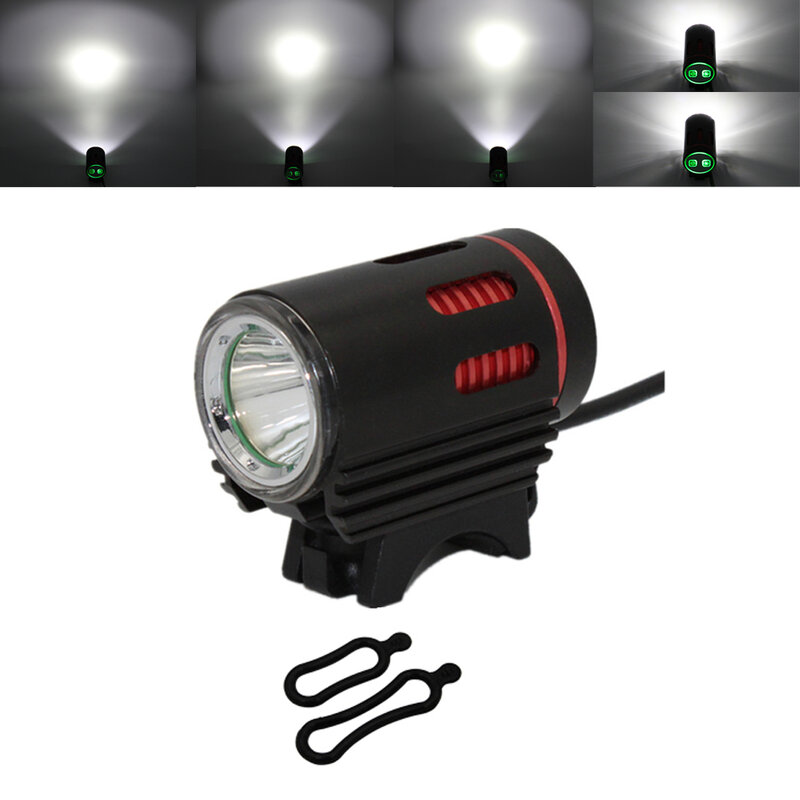 Linterna frontal para bicicleta, luz LED de 3000LM, XM-L2, puerto de CC, 4 modos