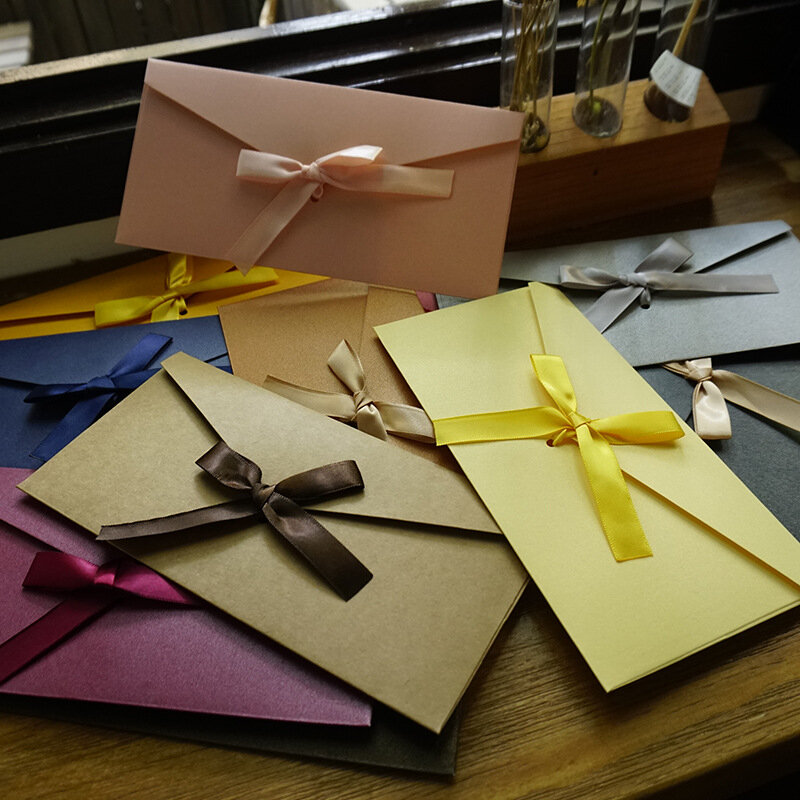 10ピース/ロットヴィンテージ虹色の紙封筒手紙メーラーセットクラフト便箋封筒結婚式の招待状ポストカード