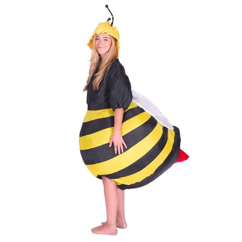 Opblaasbare Bumble Bee Kostuums Vrouwen Mannen Voor Volwassenen Party Carnaval Cosplay Jurk Blowup Outfits Halloween Purim Suits