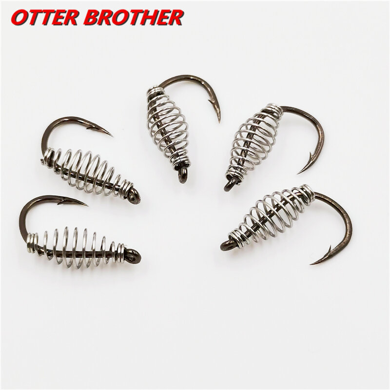 10pcs/lot 3#-15# High Carbon Steel Spring Fish Hook Barbed Swivel Carp Explosion Hooks Jig Fly Fishing Hook Fishing Accessories