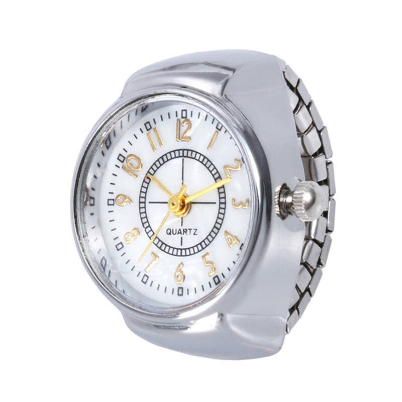 Mini Size Paar Horloges Voor Vrouwen Mannen Ring Horloge Ronde Wijzerplaat Arabische Cijfers Analoge Quartz Ring Horloges Dames Vinger Ring horloge