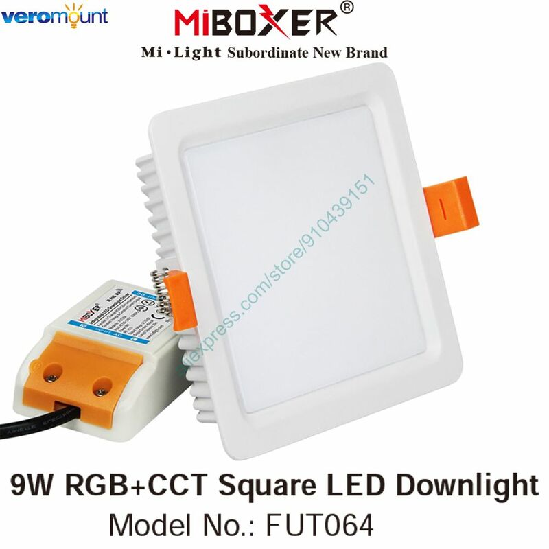 MiBoxer FUT064 9W RGB + CCT Quadrat LED Downlight AC110V 220V Smart Innen Lampe 2,4G RF Remote smartphone APP WiFi Voice Control