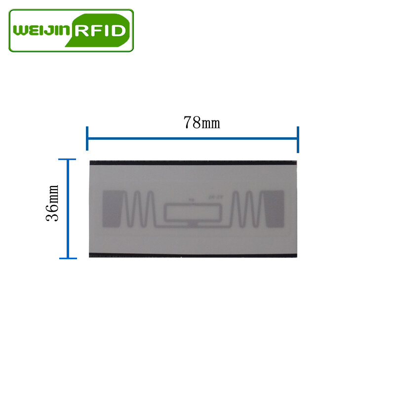 UHF RFID tag lavanderia Lavabile stampabile abbigliamento circuito integrato 78x36 915 868 860-960M NXP Ucode7 EPC gen2 6C smart card RFID passivo tag