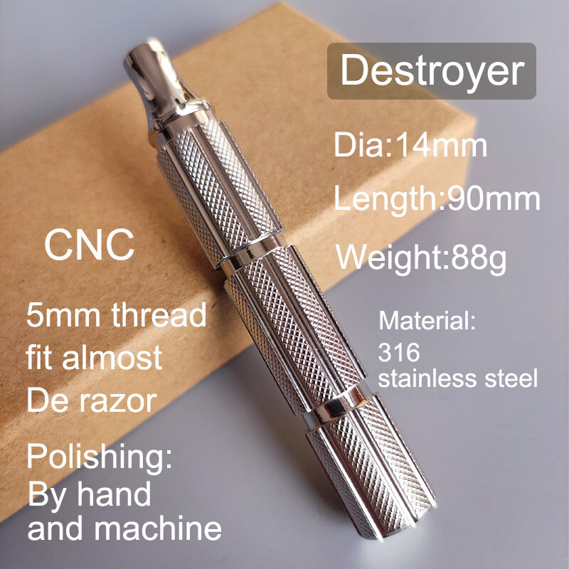 Dscosmetic Destroyer 316L stainless steel safety razor handle