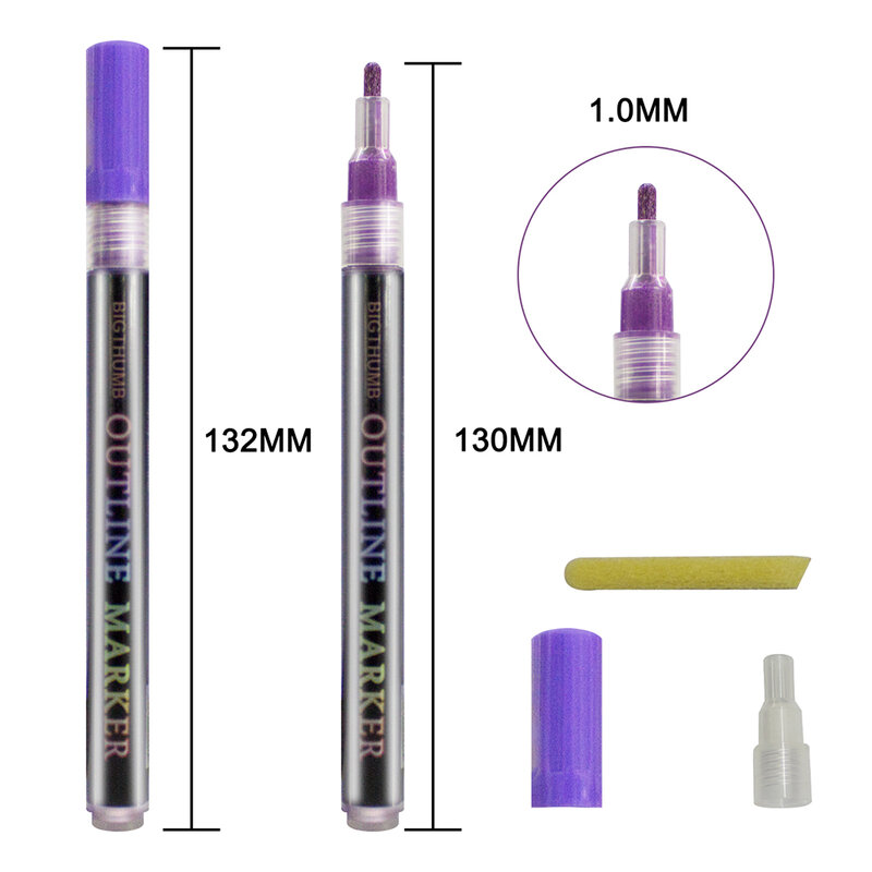 Nieuwe 24 Kleuren Dubbele Lijn Overzicht Pen Set Metallic Kleur Highlighter Magic Marker Pen Voor Art Schilderen Schrijven Schoolbenodigdheden