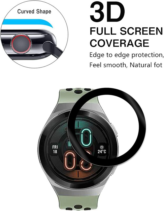 Película protectora para Huawei Watch GT2E 20D, cubierta de película protectora suave de borde curvo completo para huawei GT2E, funda protectora de pantalla (no de vidrio)