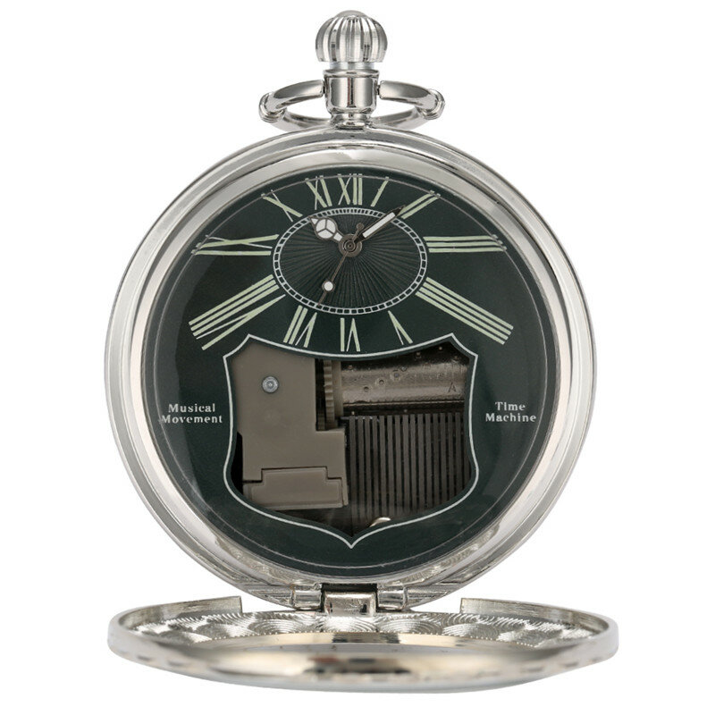 Montre de poche à musique manuelle Antique, horloge analogique à Quartz du lac des cygnes, pendentif pour hommes et femmes, chaîne FOB Reloj