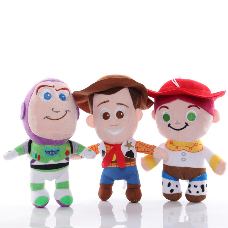 Disney Toy Story 4 Woody Jessie Buzz Lightyear Mainan Lembut Kartun Anime Boneka Woody Boneka Keychain Tas Liontin Anak Hadiah Natal