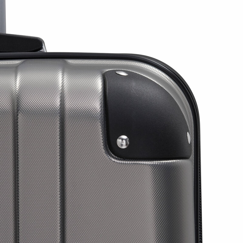 Walizka na kółkach z wbudowanym TSA i narożnikami ochronnymi, P.E.T lekka walizka 20 "24" 28 "(28 cali, szara)