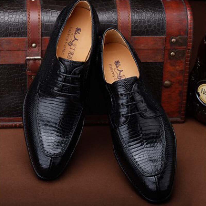 Новая мужская деловая кожаная обувь ourui из натуральной кожи ящерицы, мужские классические туфли ручной работы