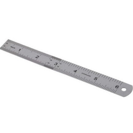 Recto de acero inoxidable Regla 6 pulgadas de doble cara herramienta de medir, regla de la Oficina de la escuela suministros de alta calidad de 15cm