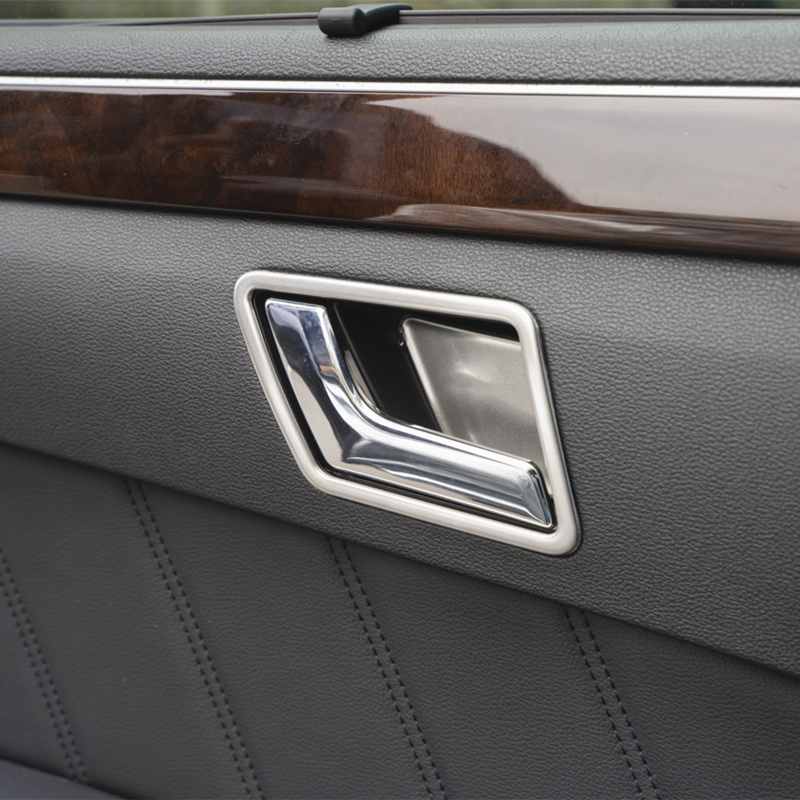 Cor de fibra de carbono porta interna bacia quadro decoração adesivo para mercedes benz classe e w212 2009-2011 estilo do carro decalques interiores