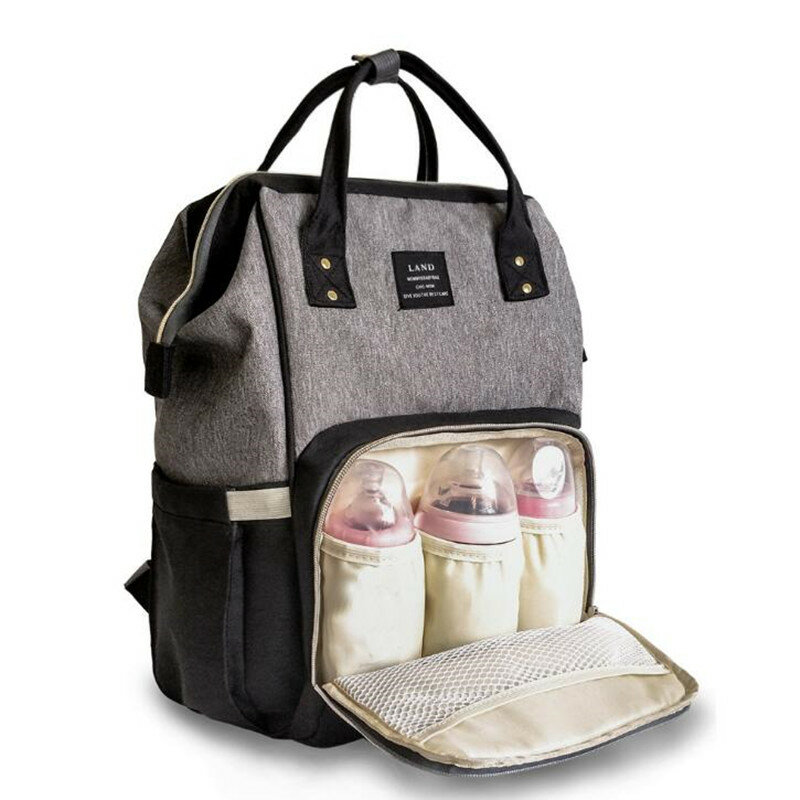 Land diaper-bolsa de fralda impermeável, nova moda, mochila, organizador, carrinho, maternidade, grande, à prova d'água