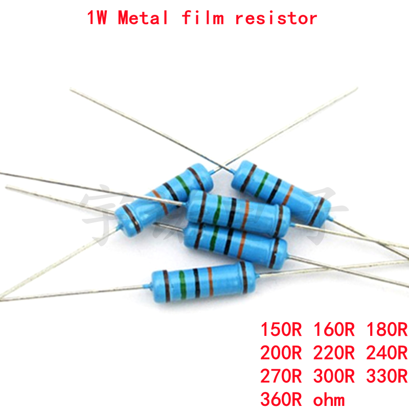 20pcs 1W Metal film resistor 1% 150R 160R 180R 200R 220R 240R 270R 300R 330R 360R 150 160 180 200 220 240 270 300 330 360 ohm