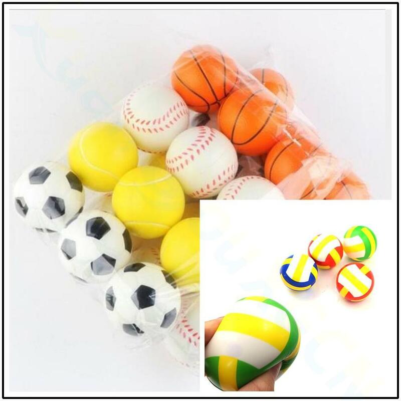 6.3cm Antistress Toy Squishy volleyball soccer ball basketball tennnis baseball children's toys PU foam ball gift