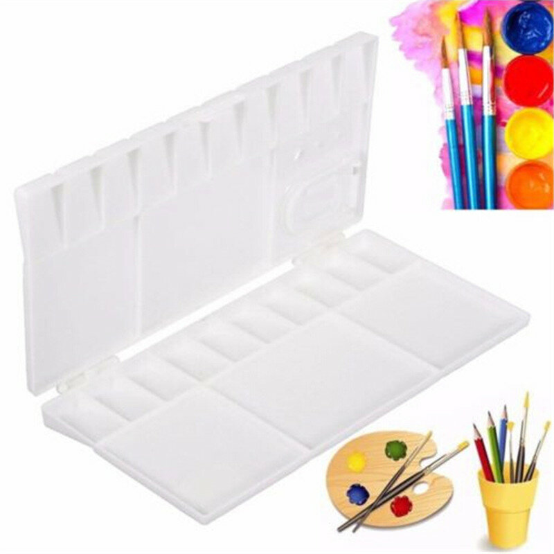 1 Pcs 25 Grid Palet Seni Besar Nampan Cat Artis Minyak Watercolor Plastik Palet untuk Lukisan Menggambar Supply Anak-anak Menggambar mainan