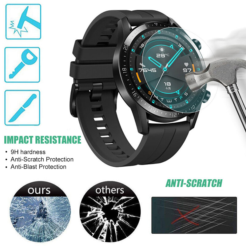 強化ガラス保護フィルムhuawei社腕時計gt 3 GT2 46ミリメートルgtランナー腕時計3 proのスクリーンプロテクターのための腕時計gsプロ
