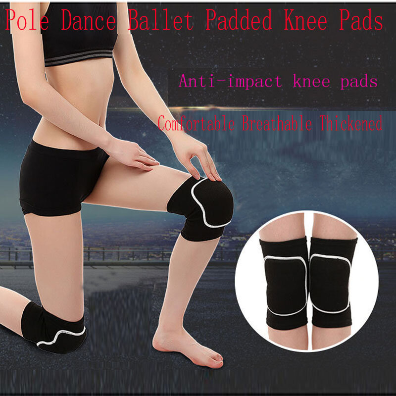 Nuovi modelli di protezioni per ginocchia universali maschili e femminili ispessite fitness sport pole dance ballet ballo latino speciale nero
