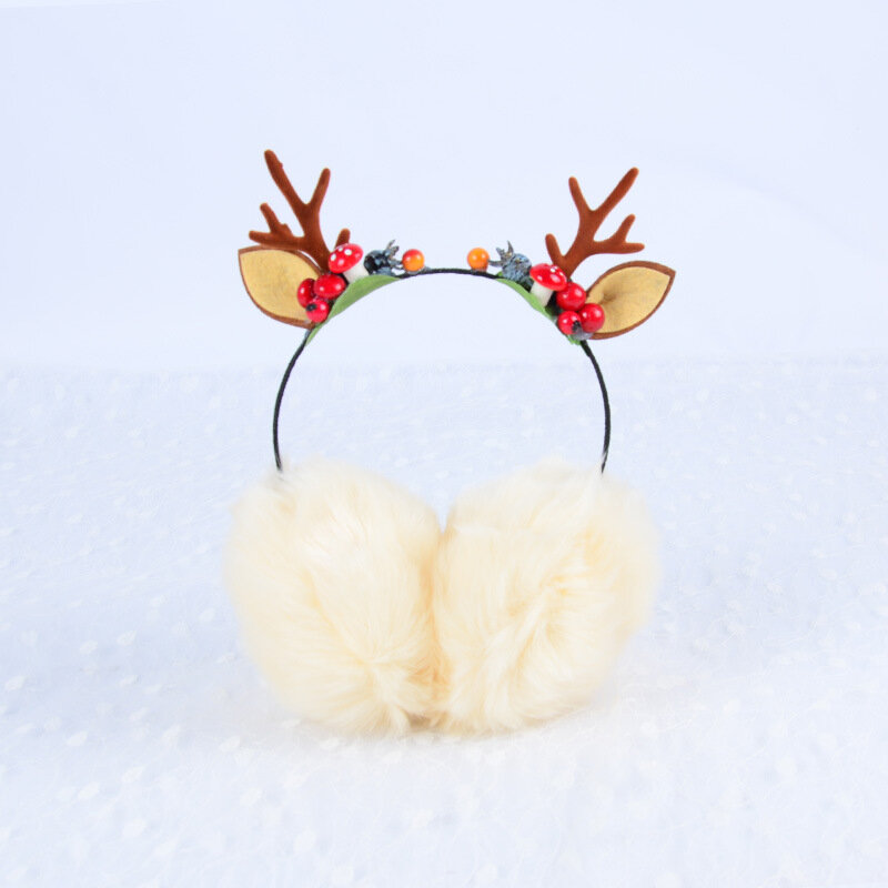 Новые рождественские наушники с оленями рождественские наушники милые вязаные плюшевые наушники для девочек детские наушники