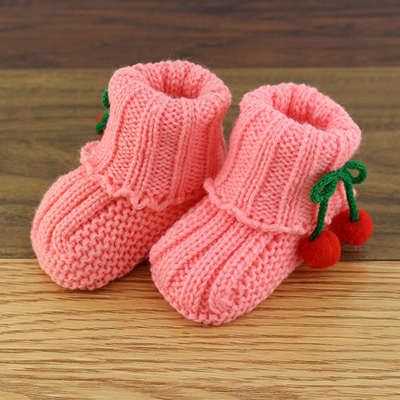 Nieuwe Gebreide Handgemaakte Baby Schoenen Voet Sok Voor 0-6 Maand Pasgeboren Schoenen Voet Sok