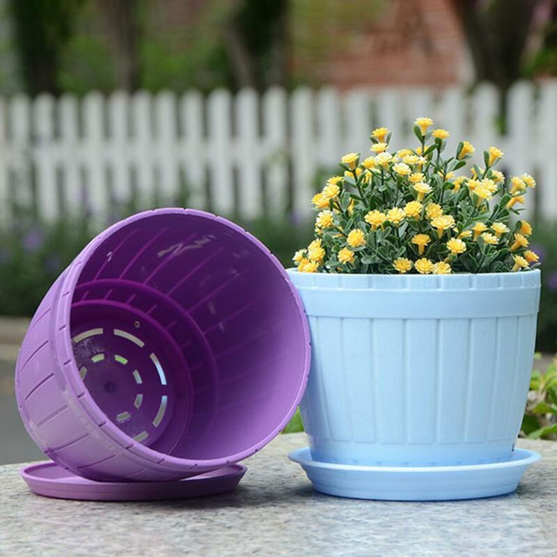 Pot Bunga Keramik Seperti Bunga Pot Tanaman Sukulen Penanaman Pemegang Pot Bunga dengan Nampan Pot Taman Pekebun Persediaan Kebun