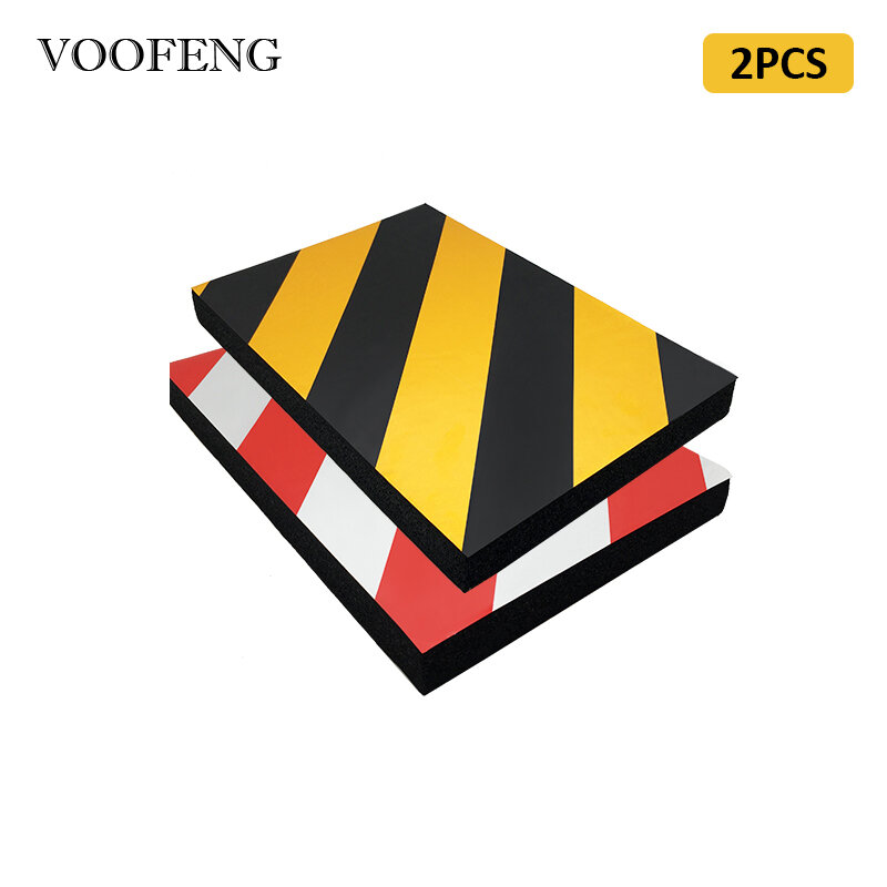 VOOFENG 2pcs High Visibility Reflective Sticker Garage Wall Protector Foam Wall Corner Guard Car Door Protector Safety Parking