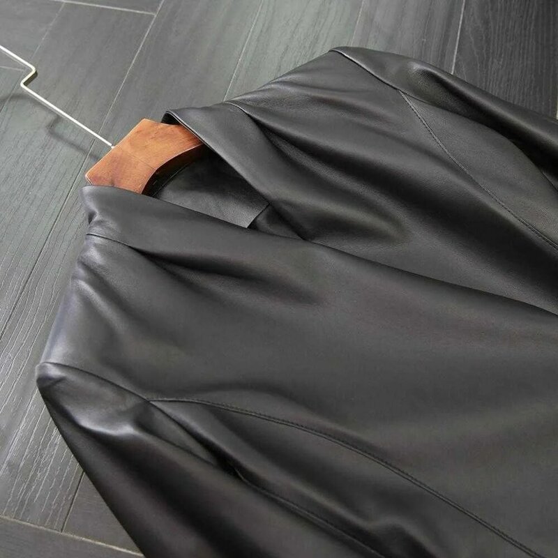 Real pele de carneiro casaco de couro genuíno para as mulheres 2023 nova moda elegante outono inverno senhoras outerwear roupas femininas