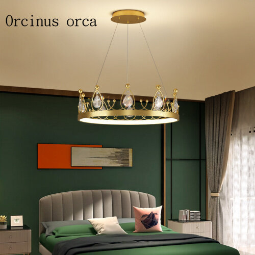 ノルディックライト豪華リビングルームのシャンデリア雰囲気creative照明現代のシンプルな王冠寝室ランプ女の子王女のルームランプ