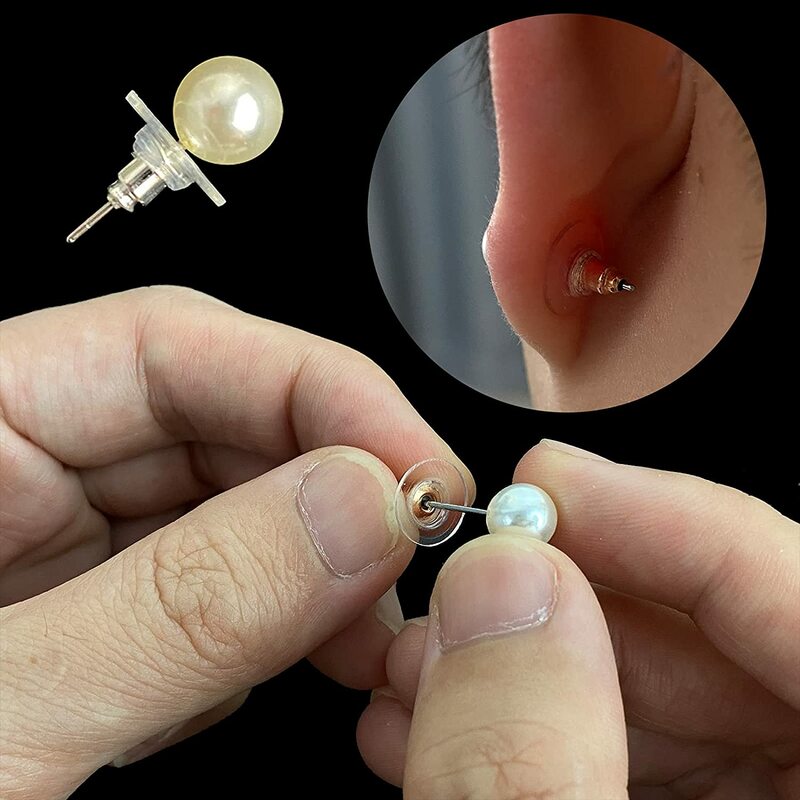 200Pcs Alloy Rubber Earring Backs Stopper Earnuts Stud Earring Back Supplies for Jewelry DIY Jewelry Findings Making Accessories