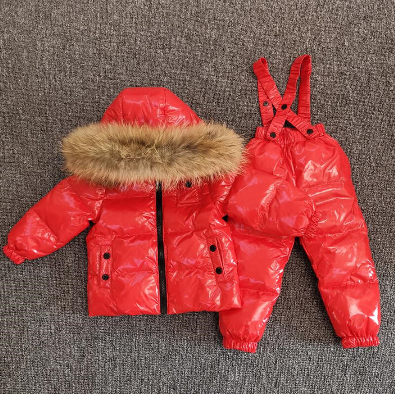 실버 색상 진짜 모피 칼라 큰 겨울 두꺼운 다운 재킷 및 코트 남아용 여아용, 따뜻한 스키복, ws1876, 신제품