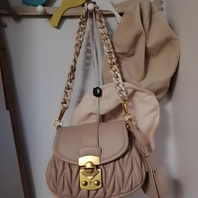 Tas akrilik tali rantai, aksesoris tas selempang dapat dilepas pengganti warna-warni tali rantai tas dompet 60/110cm