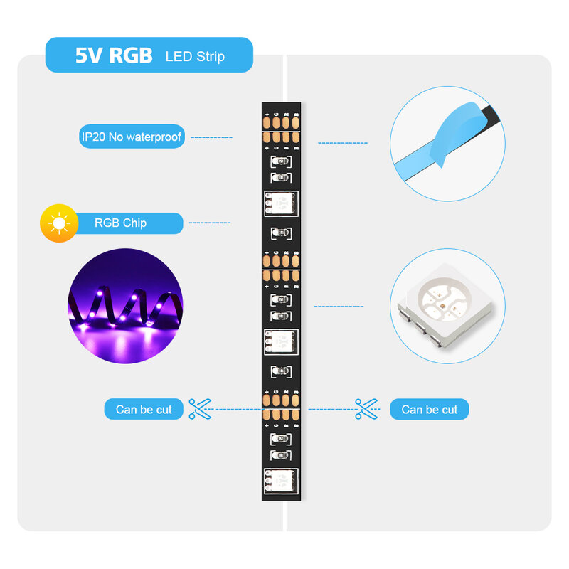 Smart tuya-LEDストリップライト,zigbee,USB,Wi-Fi,バックライト付き,RGB,alexa/zigbeeハブ/Google/smartThingsで動作