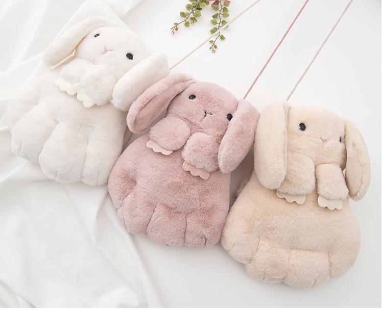 여성을위한 모든 손가락 장갑 겨울 귀여운 한국어 만화 토끼 따뜻하고 두꺼운 봉제 장갑