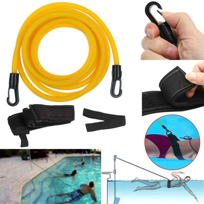 Adjustable Swim Training Resistance Elastic Belt Swimming Exerciser Safety Rope Swimming Pool Tools Wholesale Quick delivery