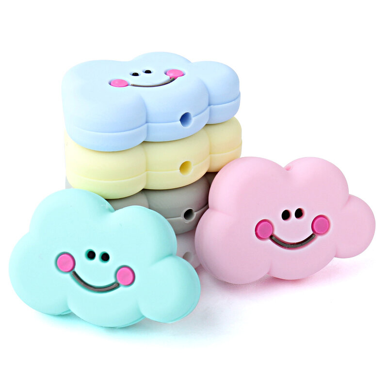 Keep&Grow 10pcs Cloud Silicone Beads Rodent Baby Teether BPA Free Silicone Pearl Teething Necklace DIY Accessories Baby Products