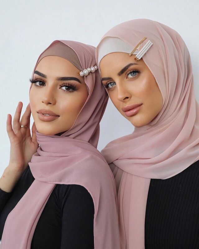 Lenço hijab Chiffon para mulher muçulmana, 70x180cm, cor sólida, lenço, xales e envoltórios