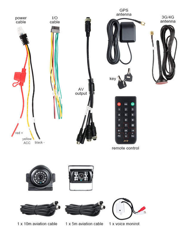2 Stuks Metalen 2.0MP Backup Auto Camera Met 4 Kanaals H.264 4G Gps Dual Sd Auto Mobiele Dvr Kits iphone Android Telefoon Monitor Mdvr