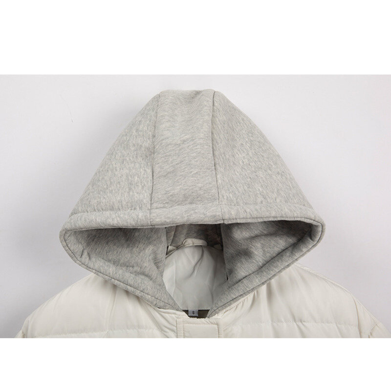 Chaquetas con capucha de dos piezas para mujer, abrigo de plumón de pato blanco, grueso, cálido, largo, invierno, 2022