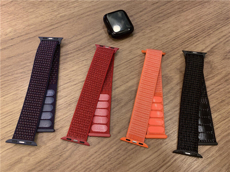 Clássico bandas de náilon para apple assistir série 5 4 3 2 1 respirável substituição cinta para iwatch edição 38 40 42 44 mm pulseiras