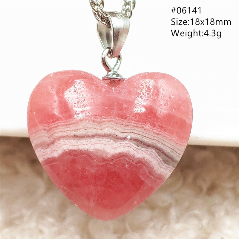 Collier en Rhodochrosite rouge naturel pour hommes et femmes, pendentif en forme de cœur, Rose argentinienne, AAAAA
