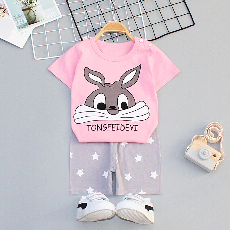 Baby Clothing Sets 0-24M summer Baby Boys Clothes Infant cotton boys Tops T-shirt+Pants Outfits kids clothes Set