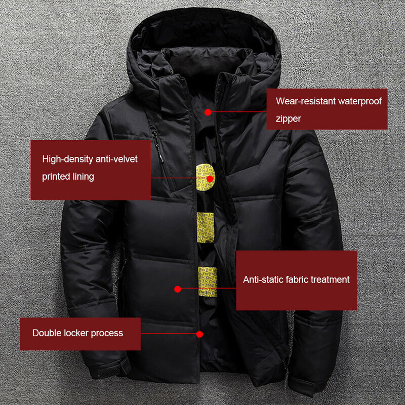 Abrigo grueso térmico para hombre, chaqueta de plumón, Parka cálida, regalo de Navidad, elegante, a la moda, de calidad, para invierno