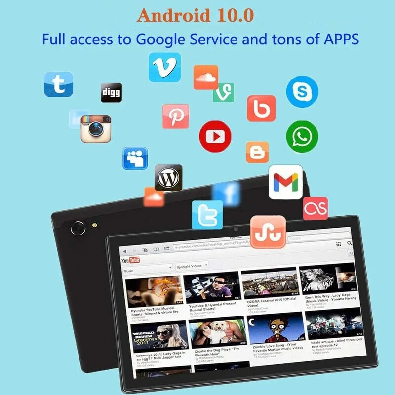 Neueste pubg Spiele unterstützen 5g wifi 1920*1200 2,5 k ips 8 Kerne Tablet 8 128GB Netflix 10 Zoll Android Tablets PC 2 in 1 Tablette