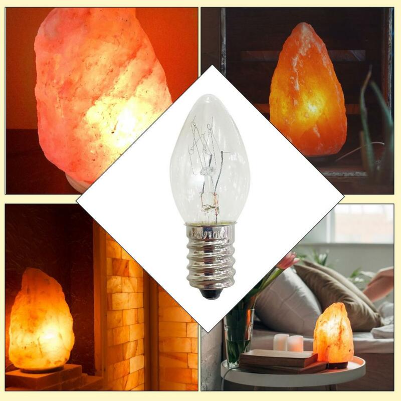 E14 Salt Lamp Bulb Aroma Diffuser Bulb 220V 10W 90LM Transparent Warm Yellow C7 Tungsten Bulb Aroma Lamp 6Pcs/set
