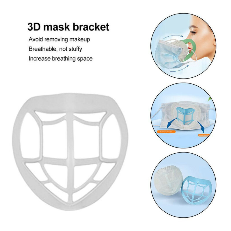 Mascarillas 1-10pc lavable réutilisable 3d masque Support intérieur Support cadre pour femmes enfants prévenir rouge à lèvres hors bouche bouchons lavable