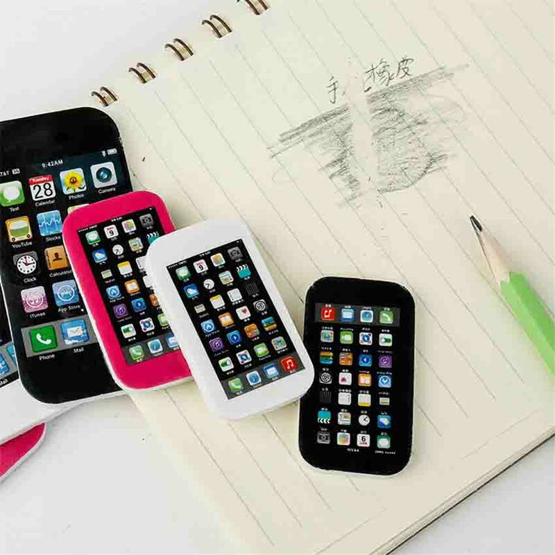 Creative Mobile Phone Shape Pencil Erasers Cartoon Cell Phone Rubber Eraser Kids Drawing Eraser Tools School Office Stationery
