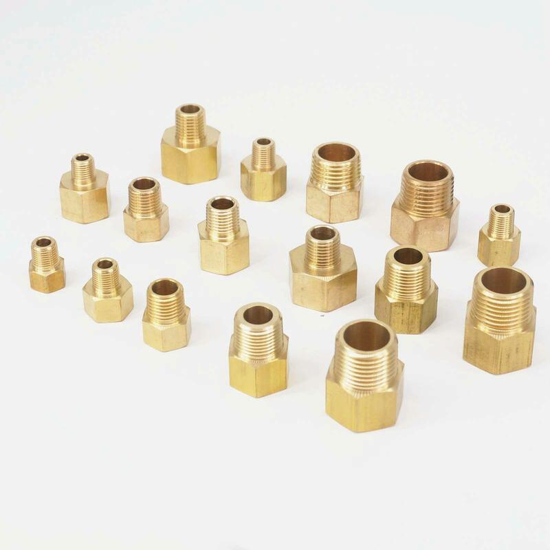 1/8" 1/4" 3/8" 1/2" NPT Female To Male BSP Brass Pipe Fitting Connector Adapter For Pressure Gauge Air Gas Fuel Water