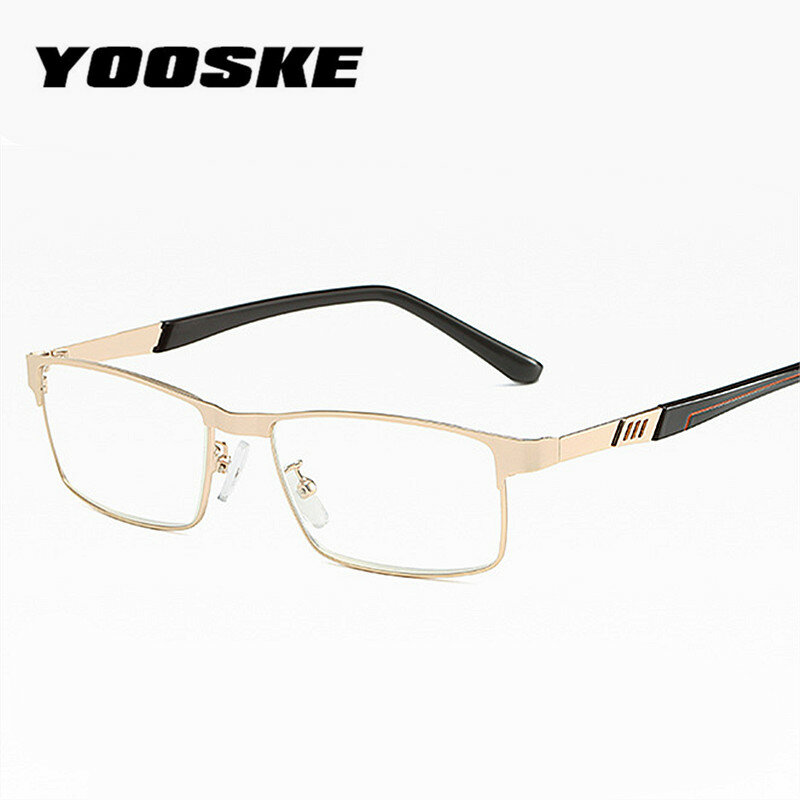 YOOSKE-gafas de lectura de acero inoxidable para hombre, lentes ópticas para leer, para negocios, presbicia, + 1,0, 1,5, 2,0, 2,5, 3, 3,5, 4,0