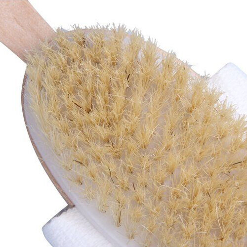 Wooden Handle Body Bath Shower Back Brush Scrubber Skin Cleaning Tool